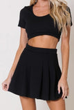 SHORT SLEEVE FLARED TWO PIECE SET