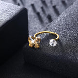 Butterfly Sterling Silver Adjustable Ring