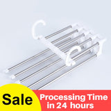 5 in 1 Pant Rack Hanger for Clothes Organizer Multifunction Shelves Closet Storage Organizer StainlessSteel Folding clothes hang