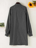 ZANZEA Women's Casual Polka Dot Puff Sleeve Sundress