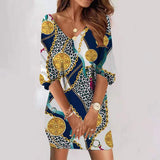 Spring Women Long Sleeve Dress V-Neck Loose T-shirt Dress Sexy Autumn Fashion Print Mini Dress Female Casual Girl Pullover Dress