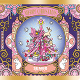 SEMBO BLOCK Christmas Blocks Music Box With Light Pink Tree Anime Model Building Kit Stranger Things Christmas Gifts Kids Toys