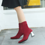 Slip-On Boots Female High Heel Snow Boots Women
