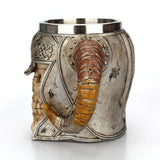 Stain resistant Steel Skull Mug Viking Ram Horned Pit Lord Warrior