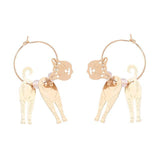 1 Pair Small Cat Metal Earrings - shopwishi 