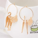 1 Pair Small Cat Metal Earrings - shopwishi 