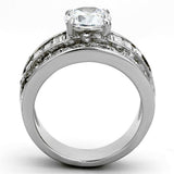 Women Stainless Steel Cubic Zirconia Rings TK1232