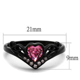Women Stainless Steel Synthetic Crystal Rings