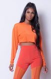 MESH DETAIL HIGH WAIST BIKER SHORTS