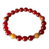 Carnelian, Red Aventurine & Red Jasper Sterling Silver Bracelet