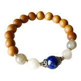 Sandalwood, Lapis Lazuli, Labradorite & Moonstone Sterling Silver