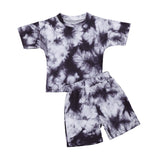 Infant Baby Girls Tie-dye Printed Clothes Sets For 1-5Y Summer Short Sleeve Print Boy T Shirts Tops+Shorts Pants Kids Boy Suits