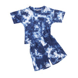 Infant Baby Girls Tie-dye Printed Clothes Sets For 1-5Y Summer Short Sleeve Print Boy T Shirts Tops+Shorts Pants Kids Boy Suits