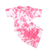 Infant Baby Girls Tie-dye Printed Clothes Sets For 1-5Y Summer Short Sleeve Print Boy T Shirts Tops+Shorts Pants Kids Boy Suits