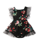 0-24 Months  Newborn Baby Girl Flower Clothes Long Sleeve Lace Romper Dress One-Pieces Outfit - shopwishi 
