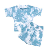 Infant Baby Girls Tie-dye Printed Clothes Sets For 1-5Y Summer Short Sleeve Print Boy T Shirts Tops+Shorts Pants Kids Boy Suits