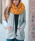 Ultra-Soft Mustard Chunky Infinity Scarf