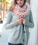 Ultra-Soft Light Pink Chunky Infinity Scarf