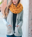 Ultra-Soft Mustard Chunky Infinity Scarf