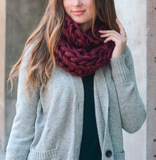 Ultra-Soft Red Blend Chunky Infinity Scarf
