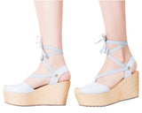 Espadrille Sandals Silvia Cobos Lace Up Silver