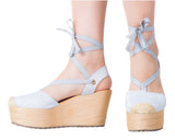 Espadrille Sandals Silvia Cobos Lace Up Silver