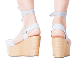 Espadrille Sandals Silvia Cobos Lace Up Silver