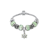 Green Swarovski Elements Pandora Inspired Snowflake Pendant Charm
