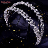 YouLaPan Pearl Rhinestone Tiara - Wedding Headpiece