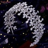 YouLaPan Pearl Rhinestone Tiara - Wedding Headpiece