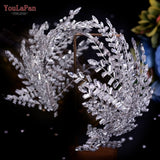 YouLaPan Pearl Rhinestone Tiara - Wedding Headpiece