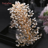 YouLaPan Pearl Rhinestone Tiara - Wedding Headpiece