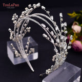 YouLaPan Pearl Rhinestone Tiara - Wedding Headpiece