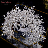 YouLaPan Pearl Rhinestone Tiara - Wedding Headpiece