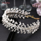YouLaPan Pearl Rhinestone Tiara - Wedding Headpiece