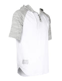 Zimego Short Sleeve Raglan Semi Longline Hoodie T-Shirt
