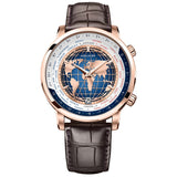 AGELOCER Swiss Brand Designer Men's Watch With World Time Date Power Reserve 80 Hours Self-Winding Mechanical Automatic Watches