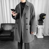 Everland OEM Coat Mens Double Breasted Windbreaker Long Style Woolen Overcoat Blouses Male Winter Fashion Wear