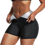 Fat Burning Sauna Sweat Shaper Wear High Waist Shorts Above Knee Pants Body Suit Workout Waist Trainer Weight Loss With Button