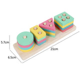 Montessori Graphic Wooden Animal Shape Puzzles for Kids Education