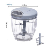 500/900ml Garlic Chopper Manual Rotate Vegetable Chopper