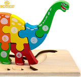 Montessori Wooden Dinosaur Puzzle for Toddlers