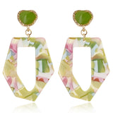 Minimalism Wholesale Jewelry Acrylic Resin Irregularly Geometric Round Fashion Drop Earrings