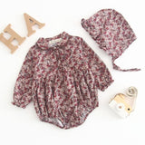 Baby Girls Rompers Newborn Baby Girls Long Sleeve Romper Hat Jumpsuit 2019 Spring Children Kids Outfit Clothes 2pcs Baby Romper