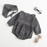 Baby Girls Rompers Newborn Baby Girls Long Sleeve Romper Hat Jumpsuit 2019 Spring Children Kids Outfit Clothes 2pcs Baby Romper