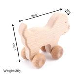 1pc Baby Toys Wooden Car BPA Free Beech Wood Teether Cartoon Organic Wooden Car Montessori Toys for Children Teething Nurse Gift