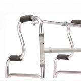 Walker Double Bend Four Legged Crutches for Disabled Exercise Rehabilitation Aid Aluminum Alloy Elderly Height Adjustable Walker