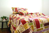 DaDa Bedding Multi Colorful Floral Red Patchwork Quilted Coverlet Bedspread Set (DXJ103269)
