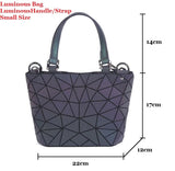 Luminous Hologram Geometry Tote Quilted Shoulder Crossbody Handbag for Women