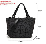 Luminous Hologram Geometry Tote Quilted Shoulder Crossbody Handbag for Women